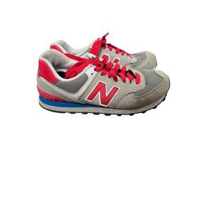 New Balance 574 Light Grey Red Sneaker